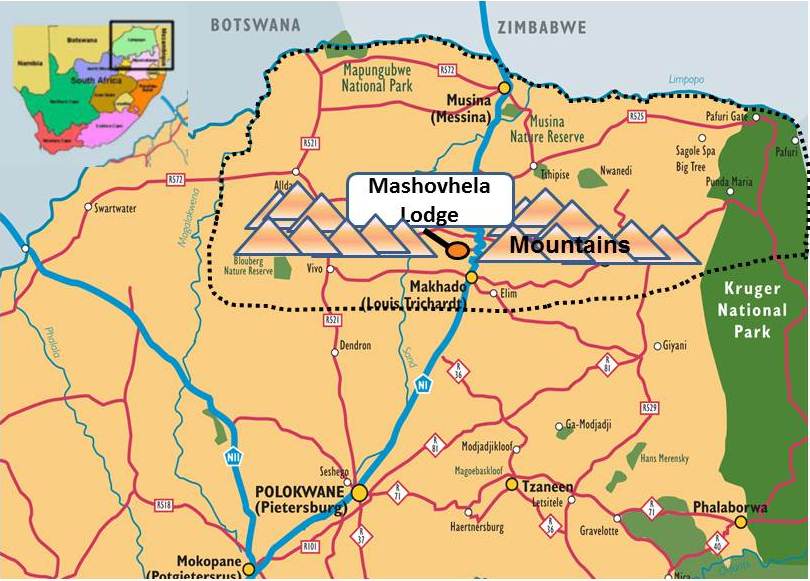 Map of the Vembe Biosphere Reserve